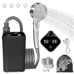 Bomba de agua portátil con ducha, 7800mAh, IPX7, resistente al agua, con filtro, pantalla inteligente, para acampar, hacer senderismo, viajes a la playa, baño de perros - Product Image 1