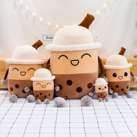 AUF LAGER Großhandel Lächeln Gesicht Peluche Puppe Kawaii Niedliche Gefüllte Perle Tasse Form Spielzeug Blase Cartoon Milch tee Boba Plüsch tier
