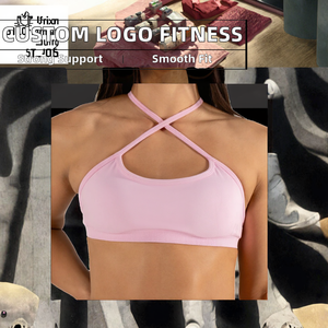 Vêtements de sport haut de gamme pour femmes, couleur bordeaux, 100% polyester, respirant, imprimé, manches raglan, maintien élevé, sans couture, côtelé, croisé - Product Image 2