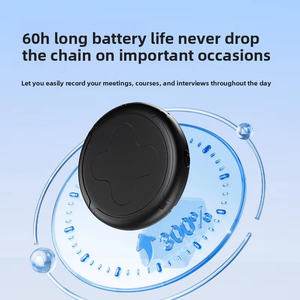 Mini Grabadora <span class=keywords><strong>de</strong></span> Voz Digital Redonda Negra con Detección <span class=keywords><strong>de</strong></span> <span class=keywords><strong>Sonido</strong></span> y Micrófono Incorporado - Product Image 5