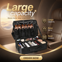 Trousse de transport professionnelle pour artistes, avec compartiments ajustables, pour maquillage, bijoux et accessoires numériques