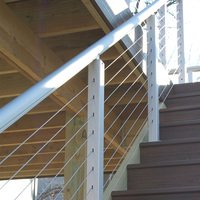 HIMOWAY Edelstahl-Deckgeländer Balustrade Seilgeländer für Balkon Treppenhandlauf-System