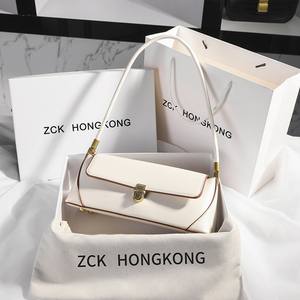 Sac à bandoulière plissé en cuir véritable pour femme, design de niche IT GDLEDY, perles porte-bonheur, nouvelle mode 2021, fermeture éclair en polyester, Hong Kong - Product Image 5