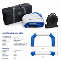 Arche gonflable personnalisée de 6 m en tissu Oxford robuste pour événements, ligne de départ/arrivée pour marathon, promotion commerciale sportive