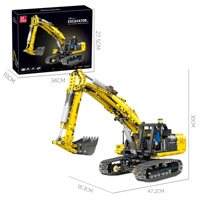 Excavatrice sur chenilles multifonctionnelle 57023, blocs de construction 1:20, jouets, cadeaux de Noël, 1246 pièces/ensemble 910023