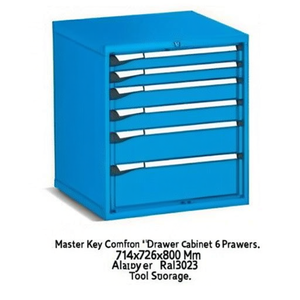 Armoire à tiroirs Fami Master Key Comfort, 6 tiroirs, 714x726x800 mm, rouge rubis RAL3003, rangement d'outils - Product Image 2