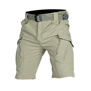 Shorts cargo décontractés imperméables pour hommes, pour la salle de sport, l'extérieur, séchage rapide, multi-poches, élastiques, pantalons de travail, shorts tactiques pour hommes - Product Image 5