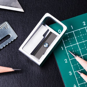 Deli Metal Mini Pencil Sharpener Zinc Alloy Manual Geometric Design 36x28.5x14.5mm Single Pack - Product Image 1