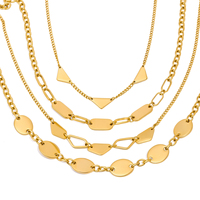 Collier J&D Designer tendance géométrique brillant en acier inoxydable plaqué or 18 carats pour femme, bijoux minimalistes classiques imperméables