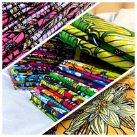 Kain Lilin Polyester/Katun Motif Afrika Laris di Ghana OEM & ODM Kain Lilin Murah untuk Pakaian Etnik Gaun Kemeja