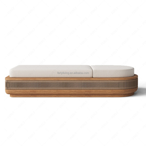 FERLY Mobilier d'extérieur artisanal en teck, lit de repos, chaise longue incurvée en <span class=keywords><strong>bois</strong></span> pour piscines, hôtels, jardins, villas - Product Image 5
