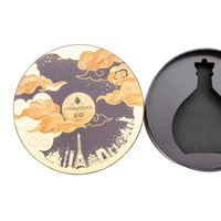 Boîte cadeau de luxe STPP au design unique et rond, avec insert sur mesure pour spiritueux de tequila et bouteille de brandy, avec insert en EVA