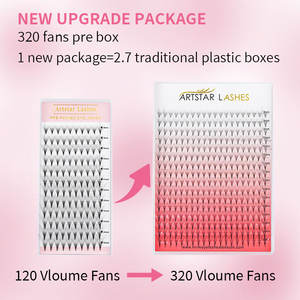 Ciglia Finte Premontate Artstar per Extension, Nero Intenso 10D, Vassoi <span class=keywords><strong>Jumbo</strong></span> di Ciglia a Ventaglio - Product Image 4