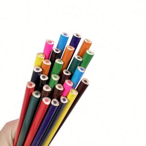 Lot de 12 crayons de couleur triangulaires en bois 3.0, crayons de couleur Lapis De Cor, fournitures scolaires pour galerie d'art - Product Image 1