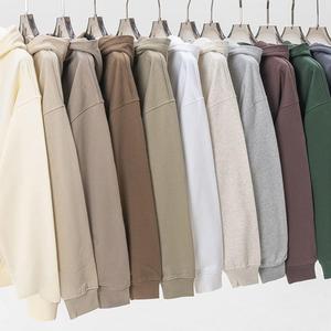 Sweat-shirt à capuche unisexe surdimensionné en coton épais 100 % avec imprimé silicone uni, style vintage, pour homme - Product Image 4