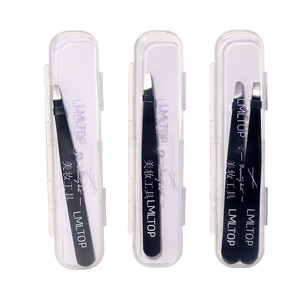 Pinze per sopracciglia inclinate piatte in acciaio inossidabile LMLTOP pinzette <span class=keywords><strong>curve</strong></span> ESD nere per la bellezza che tira i capelli modellano le sopracciglia - Product Image 5