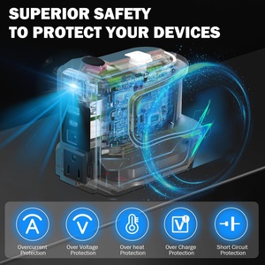 Inversor de Corriente Portátil de 220W, Adaptador de CC <span class=keywords><strong>24V</strong></span> a CA 110V/220V para Batería Kobalt de <span class=keywords><strong>24V</strong></span> con USB, Tipo-C, Tomacorriente CA y Luz LED - Product Image 4