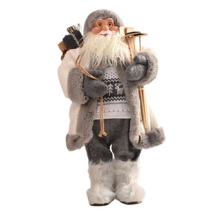 Muñeco de Santa Claus de Peluche con Ribete de Piel, Figura de Santa Claus Vintage, Decoración Navideña para Chimenea, Regalo Navideño - Product Image 5