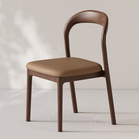 Chaise de salle à manger en bois massif de style nordique, minimaliste moderne, luxe discret, sans accoudoirs, siège rembourré, origine Chine, usage commercial