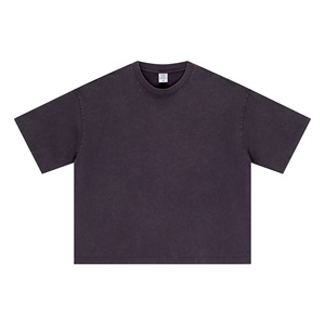 Custom LOGO Solid Color <b>Hip</b> Hop Knitted T Shirt Men 100% Cotton Short Sleeve Breathable Soft Regular Fit Summer Daily Wear Tops - Product Image 4