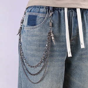 Gunmetal Multi Layered Eagle Claw Pendant <b>Trouser</b> <b>Chain</b> Hip Hop Waist <b>Chain</b> For Youth Zinc Alloy Metal Belt - Product Image 1