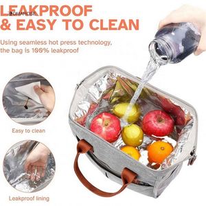 2024 Customized Modern Soft Aluminum Foil <b>Lunch</b> Box Cooler <b>Tote</b> <b>Bag</b> Thermal Insulated Leakproof for Adults Women Polyester - Product Image 2