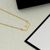 Collier personnalisé avec nom arabe personnalisé en acier inoxydable plaqué or 18 carats pour femmes et filles