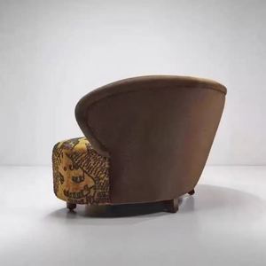 <span class=keywords><strong>Sofá</strong></span> Seccional Curvo de Tela Marrón de Dos <span class=keywords><strong>Plazas</strong></span> para Hotel, Apartamento u Oficina - Product Image 4