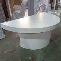 Weißer Acryl Halbrunder Sweetheart-Tisch für Hochzeit Brautpaar Empfang Party Dekoration
