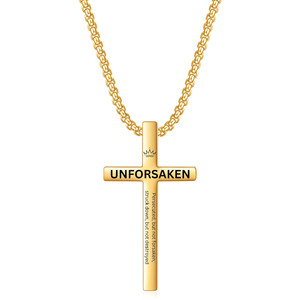 Collar con colgante de cruz de acero inoxidable de 45 mm, diseño minimalista para hombres y mujeres, uso diario. - Product Image 3