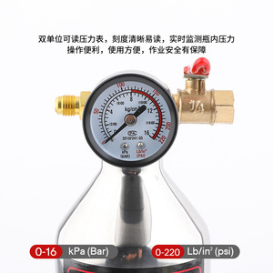 Kit de Limpieza de Aire Acondicionado Automotriz Eonian Era, Botella de Acero Inoxidable con Válvula de Alivio de Presión, Herramienta de Limpieza de Tuberías de Automóviles - Product Image 2