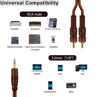Câble d'interconnexion Y-splitter stéréo Yinyu AC035P 3,5 mm vers double RCA pour haut-parleur domestique, barre de son et amplificateur