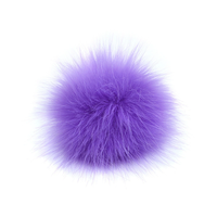 Boules de fourrure synthétique de 8 cm pour chapeaux, pompons de 8 cm avec épingle pour loisirs créatifs, breloques pour sacs, boules de fourrure rouge et noire moelleuses pour le bricolage
