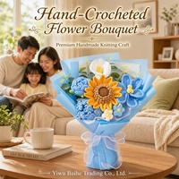 Gestrickte Blumenarrangements mit Sonnenblumen, Rosen, Lilien & Tulpen - Handgemachtes Valentinstagsgeschenk aus China