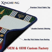 Tapis de Mahjong Antidérapant à Motif Étoile Festif, Vente Directe Usine, Tapis de Jeu Personnalisé pour Chrismukkah, Noël, Hanouka et Jeux de Cartes