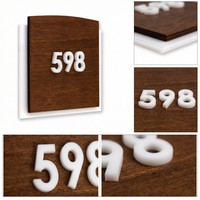Plaque de porte d'hôtel personnalisée en métal brossé et acrylique, numéro de chambre, signalétique moderne