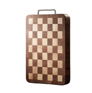 Tabla de Cortar de Bambú para el Hogar, Tabla de Cortar de Nogal Negro, Diseño de Tablero de Ajedrez Antibacteriano de Lujo Ligero - Product Image 2