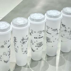 1000ml 32oz Disposable Custom logo pp clear <b>Plastic</b> <b>Cup</b> Milk Tea Cold <b>Drink</b> Coffee in Mold Labeling <b>Plastic</b> <b>Cup</b> with Lids - Product Image 3