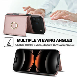 <span class=keywords><strong>Funda</strong></span> de Teléfono de Lujo Retro de Cuero PU con Anillo para <span class=keywords><strong>iPhone</strong></span> 17 Air 16 15 14 13 12 11 Pro Max, Cartera con Bloqueo RFID, <span class=keywords><strong>Funda</strong></span> Protectora para Móvil - Product Image 4