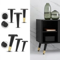 Pieds de meubles en métal robustes avec accents dorés, pieds de canapé en acier pour armoire, table basse, meuble TV, quincaillerie domestique