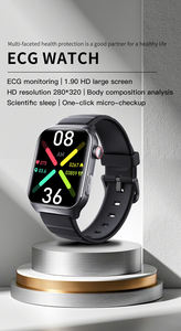 Nouvelle montre connectée de santé F320 ECG avec <span class=keywords><strong>grand</strong></span> écran carré de 1,90 pouces, surveillance de la fréquence cardiaque, suivi du sommeil, détection des chutes, tracker de forme physique - Product Image 5