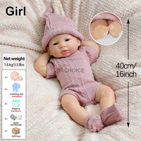 Poupée bébé reborn en silicone intégral URCHOICE, bouche ouverte, 16 pouces, réaliste, exquise, pour collectionneur