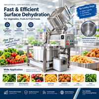 Commerciële centrifugale centrifugeermachine met bovenafvoer, type SUS304, automatische groente- en fruitwaterafvoermachine, hogesnelheidsdroger