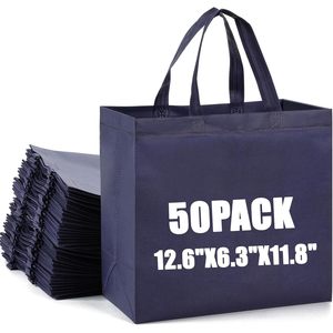 Bolsas de Compras Reutilizables de Tela No Tejida, 12.6x6.3x11.8 Pulgadas, Plegables con Asas, al por Mayor para Supermercados y Boutiques - Product Image 1