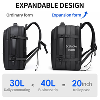Sac à dos pour ordinateur portable extensible en PU haut de gamme, grande capacité, tendance, pour homme, idéal pour les affaires, les loisirs et les voyages