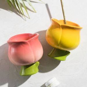 Nouveauté créative personnalisée, cadeau, tasse mignonne, tasse à café avec fleur de tulipe, crème glacée, dessert, salade, bagatelle, mousse au yaourt, tasse à thé florale - Product Image 1