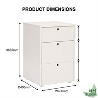 Meuble de rangement vertical à 3 tiroirs blanc mat, autoportant, pour bureau sous le bureau, petite table de chevet, commode de chevet