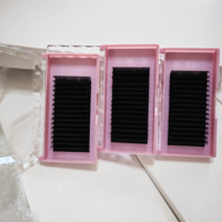 Extensions de cils en velours de soie en gros, extensions de cils individuelles en vison, classiques, noires foncées, douces, mates, volume, cils en cachemire, plateaux