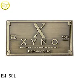 Metal Label For Bags Rectangle Shape Hard Enamel Letter Bags Brand Logos Zinc Alloy Purse Accessory Metal Name Label For Wallet