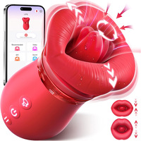 Vibrateur sexuel pour jeux de rôle, lèvres rouges et bouche large